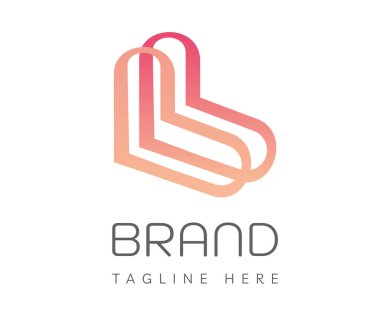 Letter L logo icon design template elements. Initial letter L in heart shape, trendy line style. Usable for Branding and Business Logos.
