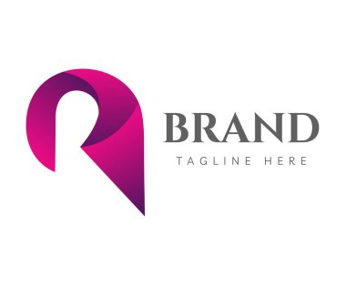 Letter R logo icon design template elements. Initial letter R with pink ribbon shape. Usable for Branding and Business Logos.