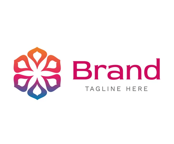 Colorful Flower Logo Design Flamboyant Logo Inspiration Abstract Logo Suitable — Stock Vector