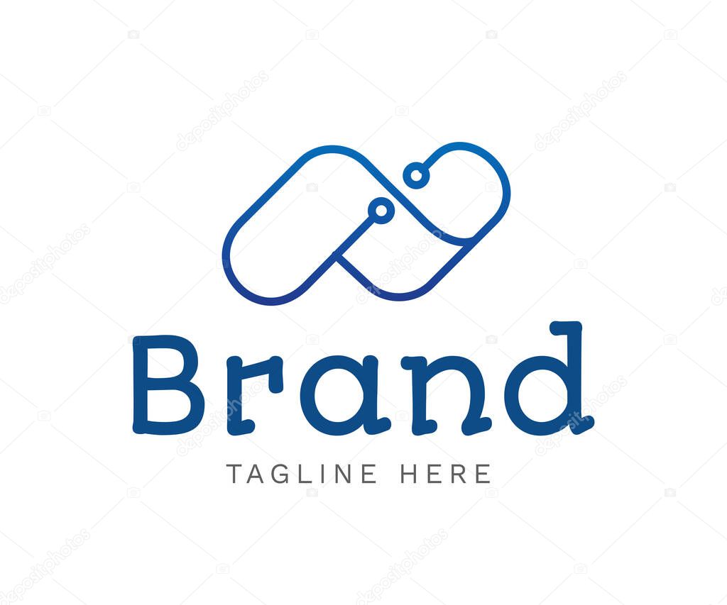 Letter AI logo icon design template elements. Initial letter AI with connected dots. Usable for Business and Technology Logos.