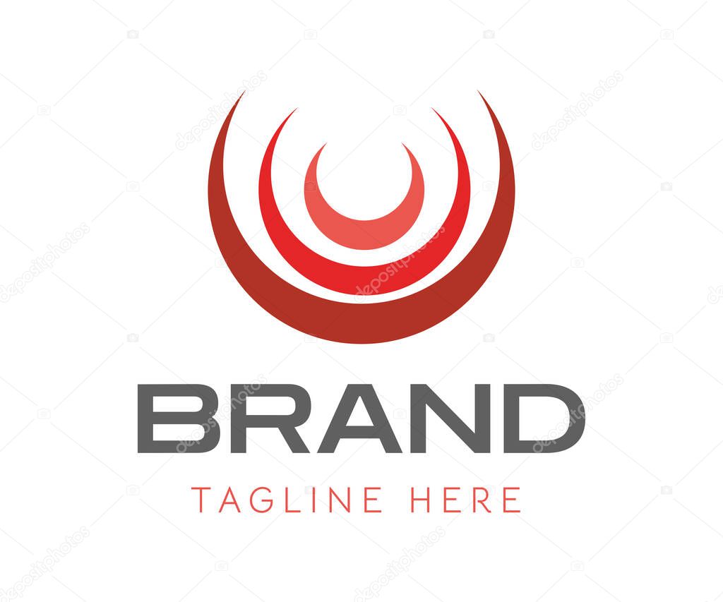Moon logo icon design template elements. Initial letter C or O logo with three graphic elements. Usable for Branding and Business Logos.