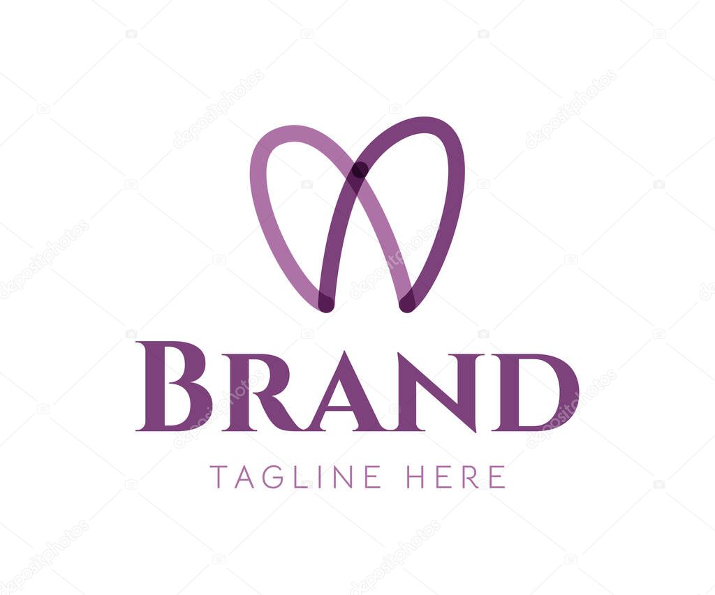 Tooth logo icon design template elements. Abstract tooth logo design, trendy line style. Suitable for dentist stomatology medical doctor.