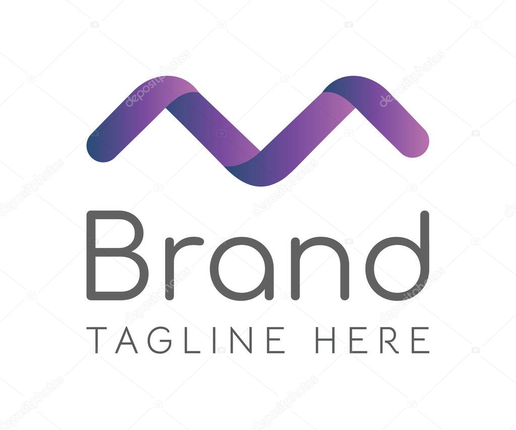 Letter M logo icon design template elements. Minimalist initial letter M or AA logo, trendy line style. Growth, development and connection concept. Usable for Branding and Business Logos.