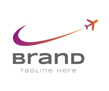 Uçak logosu tasarım şablon elementleri. Markalaşma ve İş Logoları için kullanılabilir.