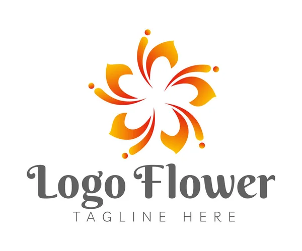 Персиковый Цветок Иконка Логотипа Элементов Шаблона Логотипа Используется Брендинга Бизнес — стоковый вектор