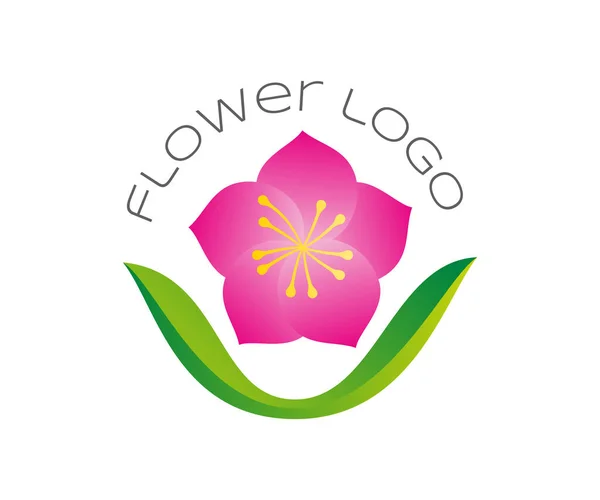 Персиковый Цветок Иконка Логотипа Элементов Шаблона Логотипа Креативный Логотип Розовым — стоковый вектор