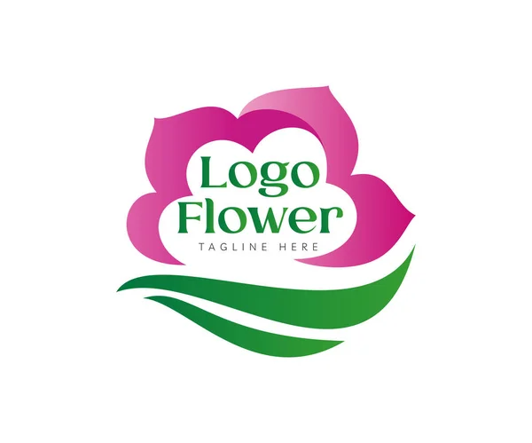Персиковый Цветок Иконка Логотипа Элементов Шаблона Логотипа Креативный Логотип Розовым — стоковый вектор