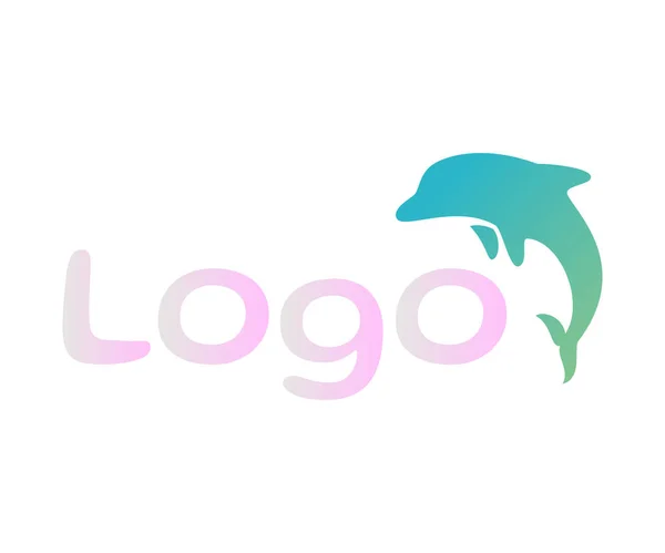 Елементи Шаблону Дизайну Дитячого Логотипу Креативний Логотип Піктограмою Силуету Дельфіна — стоковий вектор