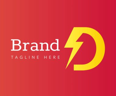Letter D logo icon design template elements. Initial letter D logo with flash bolt energy power icon. Usable for Branding and Business Logos.