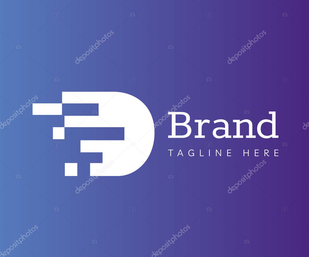 Letter D logo icon design template elements. Initial letter D digital logo. Usable for Branding and Business Logos.