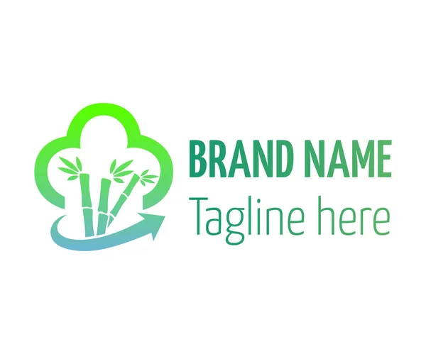 Bambu Logo Ikon Design Mall Element Asiatisk Bambuträd Tecken Bambu — Stock vektor