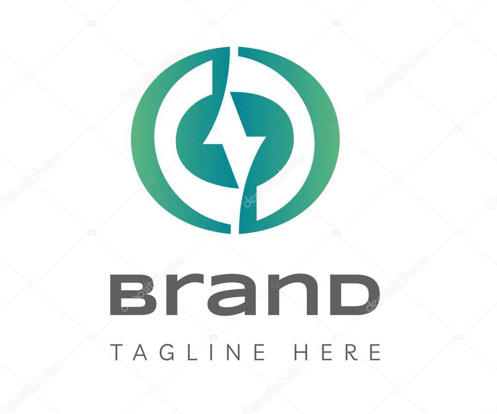 Letter O logo icon design template elements. Initial letter O logo with lightning symbol. Usable for Branding and Business Logos.