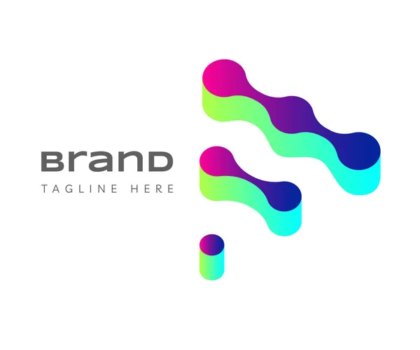 Harfi Logo Tasarım Şablonu Elementleri Bağlı Noktalar Logo Tasarımı Teknoloji — Stok Vektör