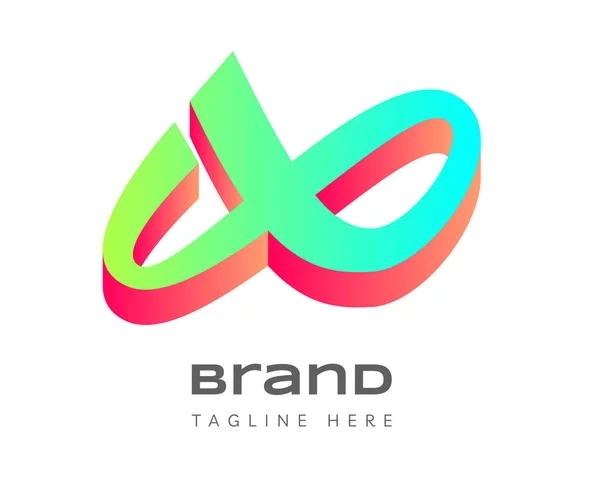 Unsur Desain Ikon Logo Tak Terhingga Dapat Digunakan Untuk Branding - Stok Vektor