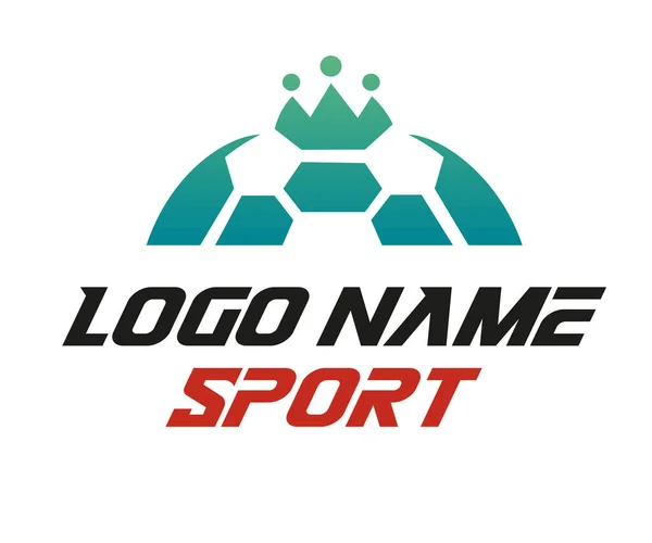 Σχεδιασμός Λογότυπου Ποδοσφαίρου Αθλητικό Λογότυπο Ποδόσφαιρο Και Στέμμα Κατάλληλο Για — Διανυσματικό Αρχείο