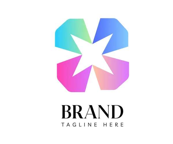 Design Logo Diamante Diamanti Colorati Logo Stella Utilizzabile Branding Business — Vettoriale Stock
