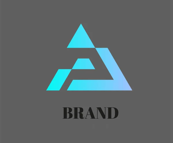 Triángulo Icono Logotipo Elementos Plantilla Diseño Utilizable Para Logos Branding — Vector de stock
