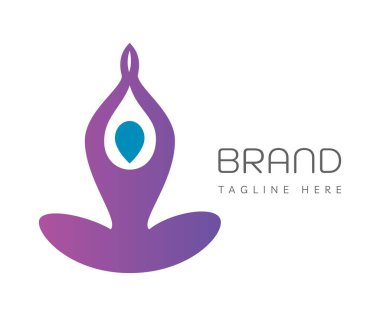 Yoga logo tasarım şablonu elementleri. Markalaşma ve İş Logoları için kullanılabilir.