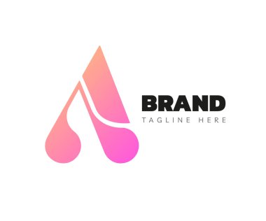 A harfi logo tasarım şablonu elementleri. Markalaşma, İşletme ve Teknoloji Logoları için kullanılabilir.