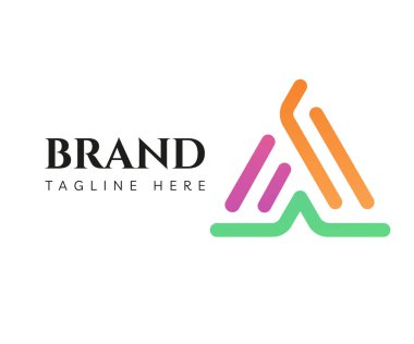 Üçgen logo tasarım şablonu elementleri. Markalaşma, İşletme ve Teknoloji Logoları için kullanılabilir.