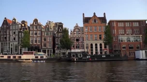 Amsterdam Netherlands 2022 Amsterdam View City River Camera Floats Bridge — Stok video