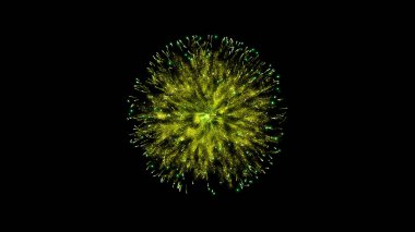 The energy dandelion is yellow. Abstract ball full of exuberant energy. Festive background for your inscription. Abstract fantastic. 3D render