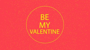 BE MY VALENTINE inscription in circle on background of stream of shiny dots. Valentine's day concept. Footage for party. Festive slogan. Holiday wishes. 3D render