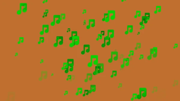 Green sound icon on brown background. Symbol of audio technology, music, and sound. Abstract backdrop. 3D animation