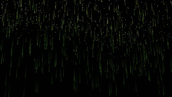 Digital rain matrix. Binary code processing on screen background loop. Data rendering of a scientific technology data binary code. Concept of science, matrix background