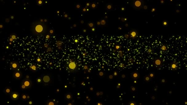 Желтый Фон Искрометных Огней Зернистый Размытый Шум Мягкий Фокус Праздничный — стоковое видео
