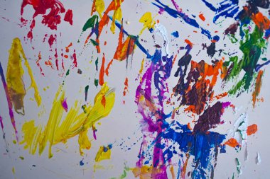 Abstract art of splashes and drips watercolors background. Fragment of artwork. Spots of oil paint. Contemporary art.