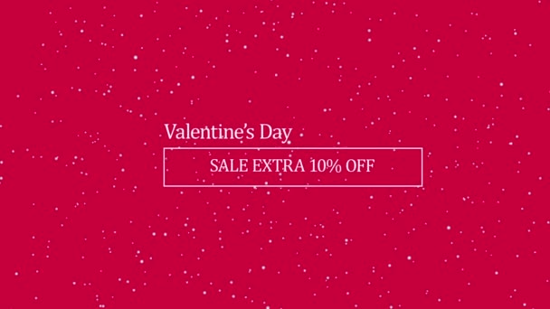 Valentines Day Sale Extra Animated Text Banner Flying Particles Viva — Stockvideo