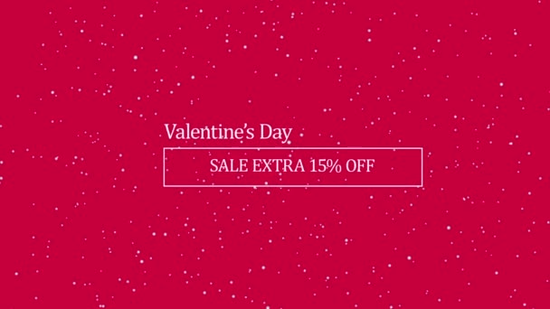 Valentines Day Sale Extra Animated Text Banner Flying Particles Viva — Stockvideo