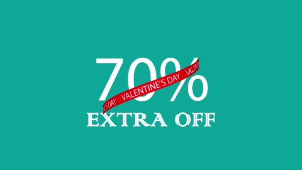 Valentines Day Extra Animated Sign Text Banner Holiday Valentine Sale — Video Stock