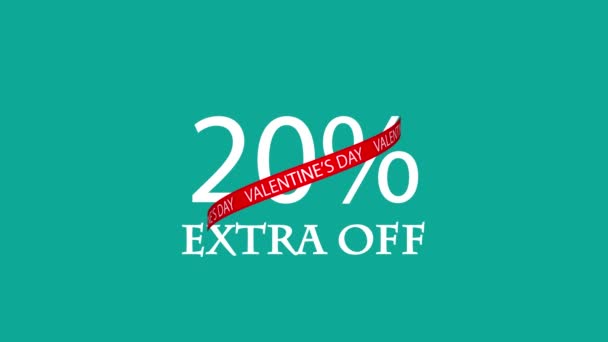 Valentines Day Extra Animated Sign Text Banner Holiday Valentine Sale — Video