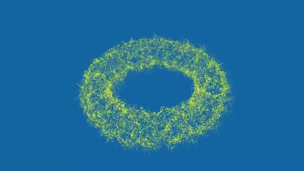 Yellow Ring Small Moving Particles Rotates Three Axes Abstract Fantastic — Stockvideo