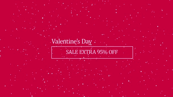 Valentines Day Sale Extra Animated Text Banner Flying Particles Viva — Stock video
