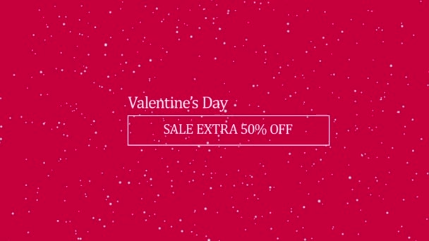 Valentines Day Sale Extra Animated Text Banner Flying Particles Viva — Vídeo de Stock