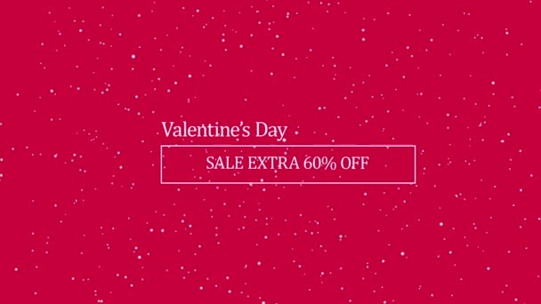 Valentines Day Sale Extra Animated Text Banner Flying Particles Viva — Vídeos de Stock