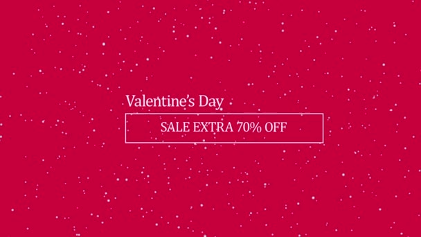 Valentines Day Sale Extra Animated Text Banner Flying Particles Viva — Wideo stockowe