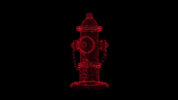 Red Hydrant Object Rotates Its Axis Black Backdrop Object Consisting — Wideo stockowe