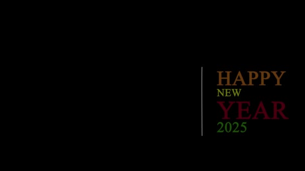 Appearing Text Happy New Year 2025 Transparent Background Advertising Background — Stockvideo
