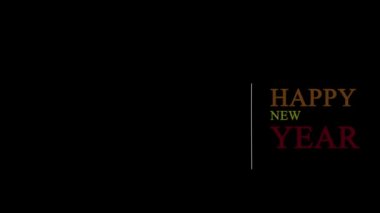 Appearing text HAPPY NEW YEAR on transparent background for advertising. Background for promo videos. Concept sale and congratulation. Copy space for your text or image. 4K video for holiday