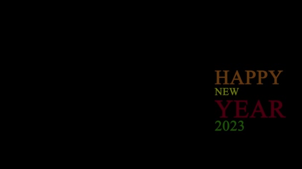 Текст Happy New Year 2023 Прозорому Фоні Реклами Тло Промо — стокове відео