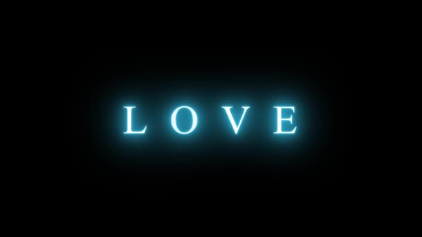Shimmering Neon Inscription Love Transparent Background Footage Valentines Day Wedding — Stok video