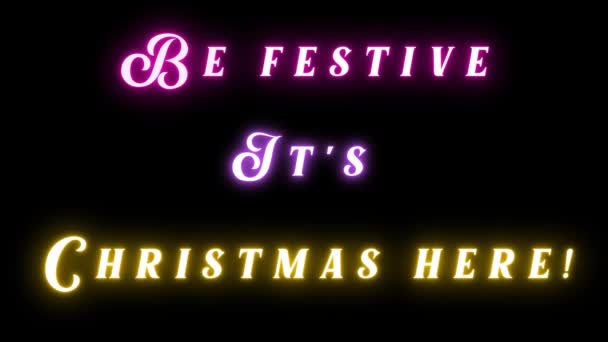 Shimmering Lettering Festive Its Christmas Here Transparent Background Footage Party — Wideo stockowe