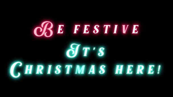 Shimmering Lettering Festive Its Christmas Here Transparent Background Footage Party — Video