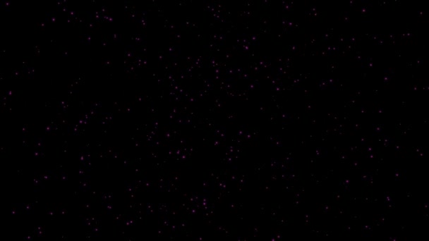 Рожевий Пил Зовнішній Простір Абстрактні Блакитні Частинки Плавають Повільно Тривимірний — стокове відео
