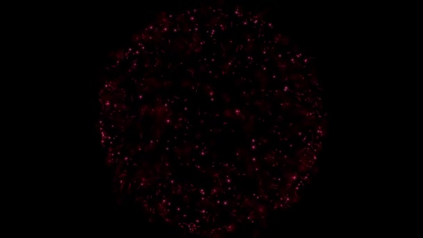 Abstract Red Energy Circle Black Background Copy Space Festive Background — Stockvideo