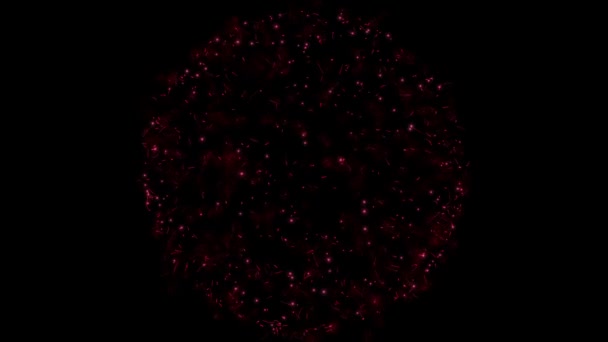 Abstract Red Energy Circle Black Background Copy Space Festive Background — Vídeo de Stock